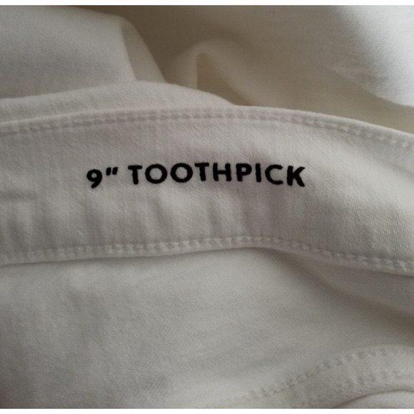 J Crew Womens 9" Toothpick Jean White Skinny High Waist BQ310 Size 32 - Picture 5 of 8